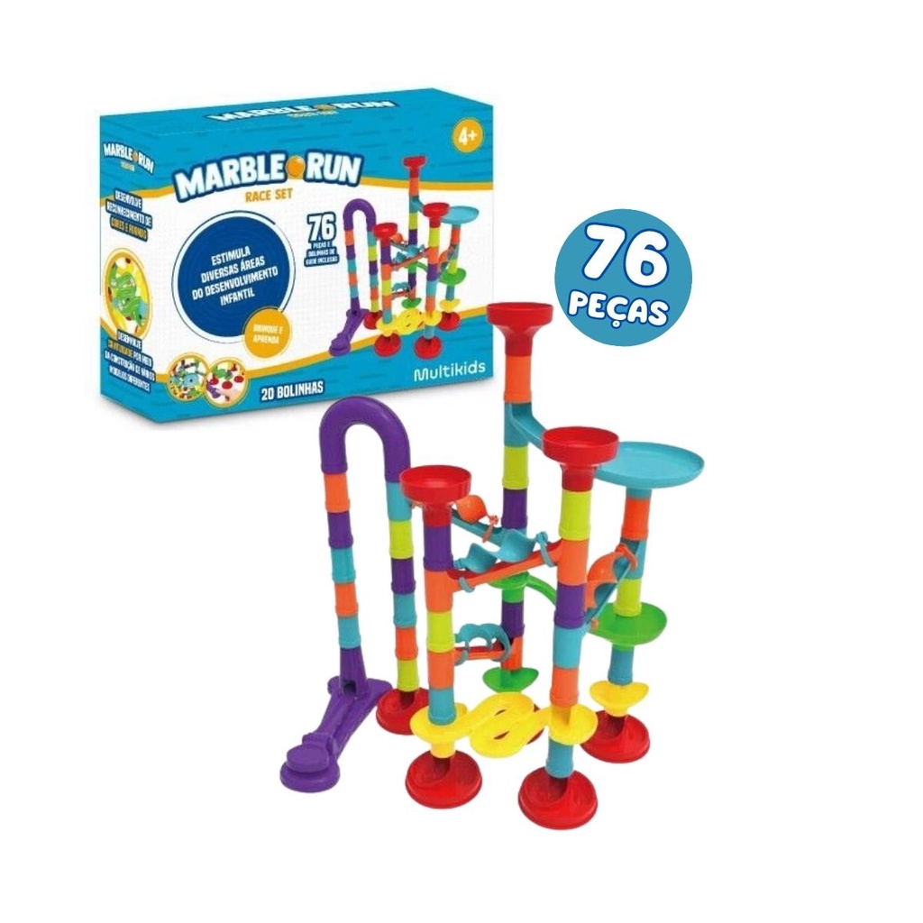 Brinquedo Pedagógico Circuito de Bolinhas Marble Run 76pçs | Shopee Brasil