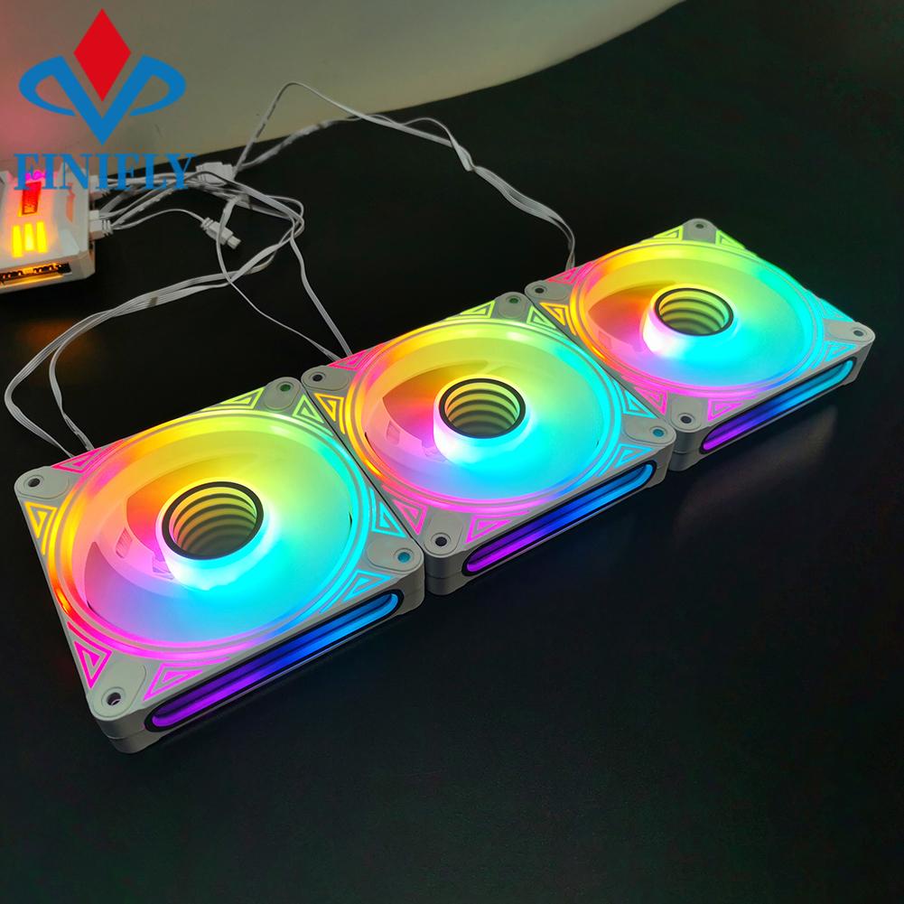 [finifly.br] COOLMOON DM1 5V 3PIN ARGB 12V 4PIN PWM 120mm Ventilador De Caixa Luminosa Para Computador PC