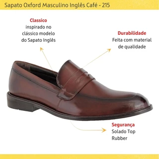 Sapato Social Masculino Oxford Inglês com Ajuste Elástico