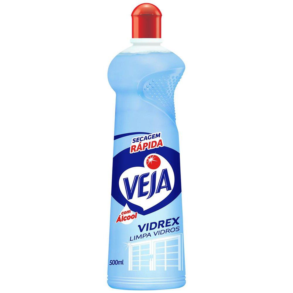 Limpador Vidros Veja Vidrex Tradicional/Alcool Squeeze 500ML