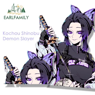 EARLFAMILY Gótico Kochou Shinobu Fanart Adesivo De Carro Anime Demon Slayer Tatuagem Ninja Decalque JDM Dos Desenhos Ani