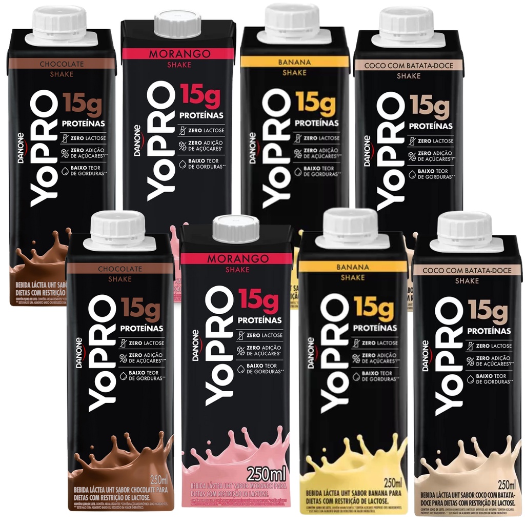 YoPro 15g Protein Bebida Whey Lactea Danone Yo Pro 250ml 8 Un