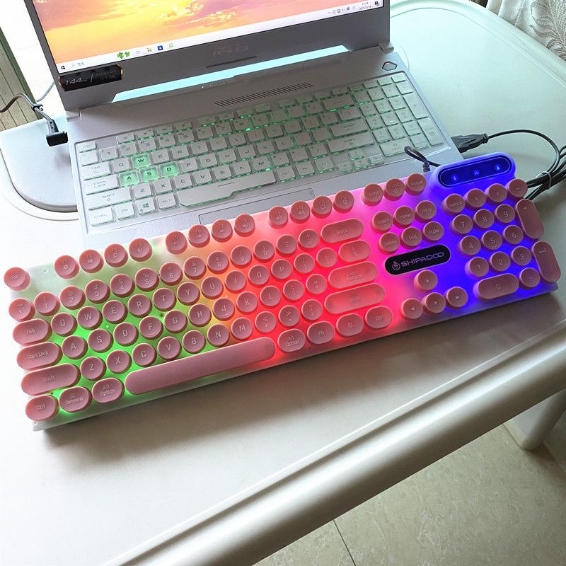 Teclado Punk Round Key Notebook Teclado Punk Round Teclado Mouse Set ...