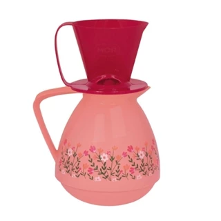 Conjunto Amare Decorado Bule e Coador 650ml Pêssego Primavera 25107715 Mor