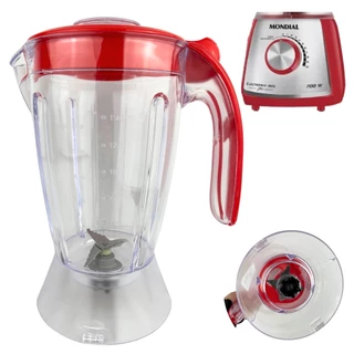 Copo de Liquidificador Compatível com Mondial Eletronic Inox Vermelho L74 Red
