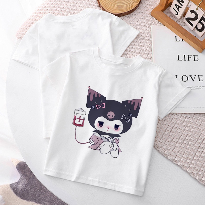 Sanrio Cinnamoroll Y2k Top Crianças T-shirt Kawaii Anime Desenhos Animes  Crianças Casual Roupas Tee Shirt Kid Girl Boy Fashion T Shirt