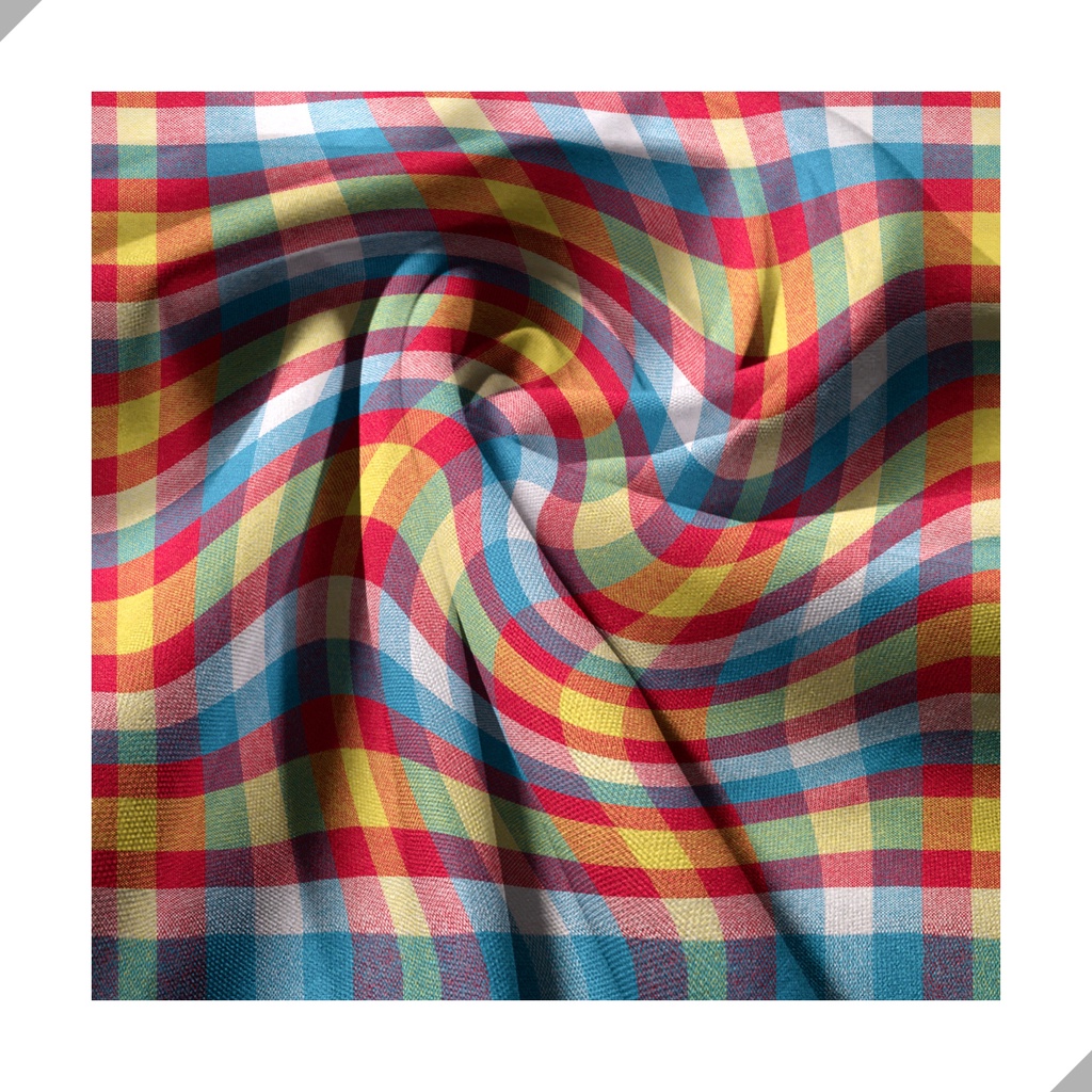 Tecido Poliéster Estampado Jacquard Festa Junina Xadrez Colorido- 1,40m ...