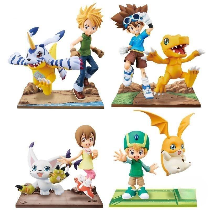 17cm Digimon adventure agumon Gabumon Tailmon Patamon action figure boneco Yagami Taichi Hikari
