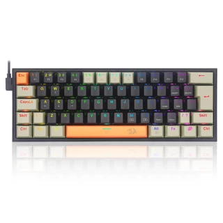 TECLADO GAMER FIZZ K617RGB-OG BK GY RGB SWITCH BROWN - LARANJA PRETO E CINZA