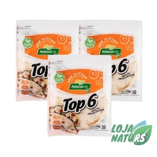 KIT 3 Unidades Massa de Tortilha Top 6 Sem Glúten Vegano 170g - Natural Life