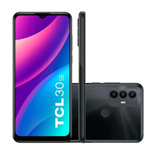Smartphone TCL 30 SE Dual Tela 6.52`` 4G 128GB 4GB RAM Octa-Core Câmera Tripla 50MP + Selfie 8MP + Capa + Película - Grafite
