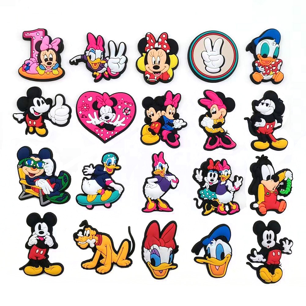 lindo desenho animado mickey minnie jibbitz crocs plataforma pin crocs pins  para crocs botons para crocs acessórios crocs linha charme acessórios  exclusivos para sapatos Favores de festa que as crianças preferem |