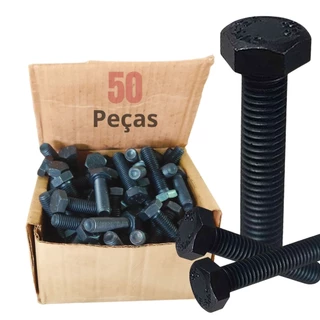 50 Unidades Parafuso Sextavado 06mm x 25mm Aço 8.8 MA