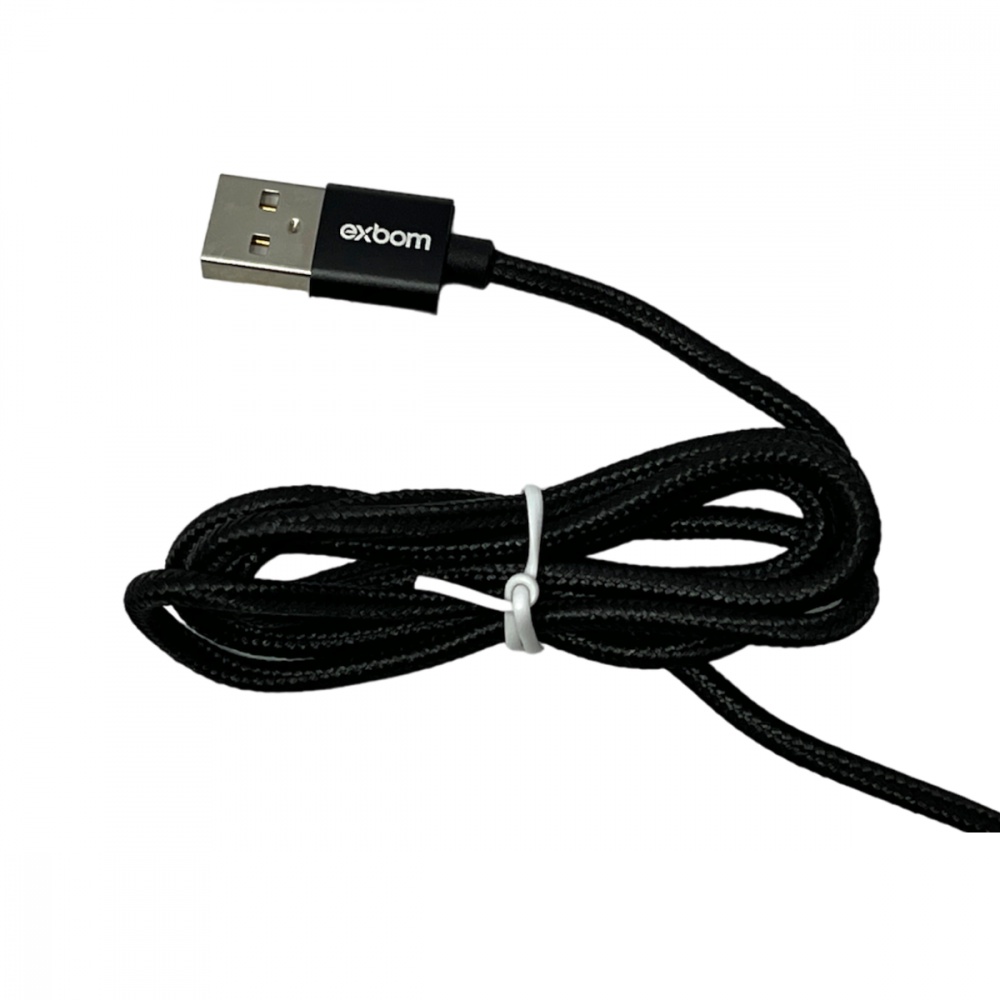 Cabo Usb Lightning 90° Graus Em L Trançado 1m Exbom Cbx-u2c11ip