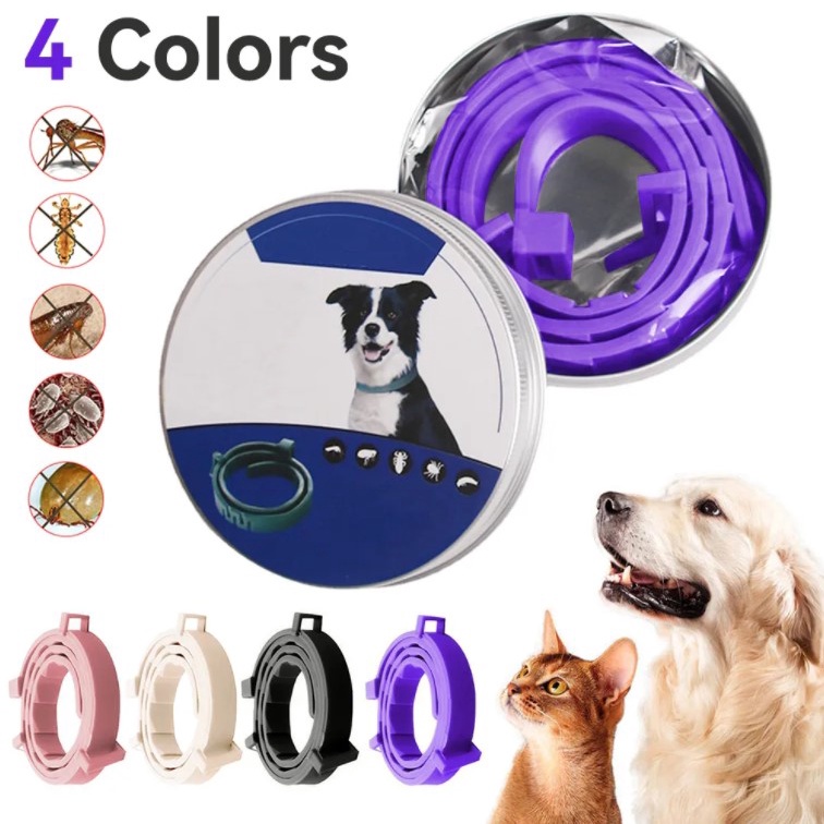 Coleira Para Cães Contra Pulgas , Carrapatos E Leishmaniasis Silicone Anti Mosquitos 8 Meses Proteção Ajustável
