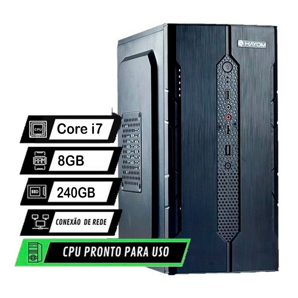 Pc Computador Cpu Intel I7 + Ssd 240gb + 8gb Memória Ram