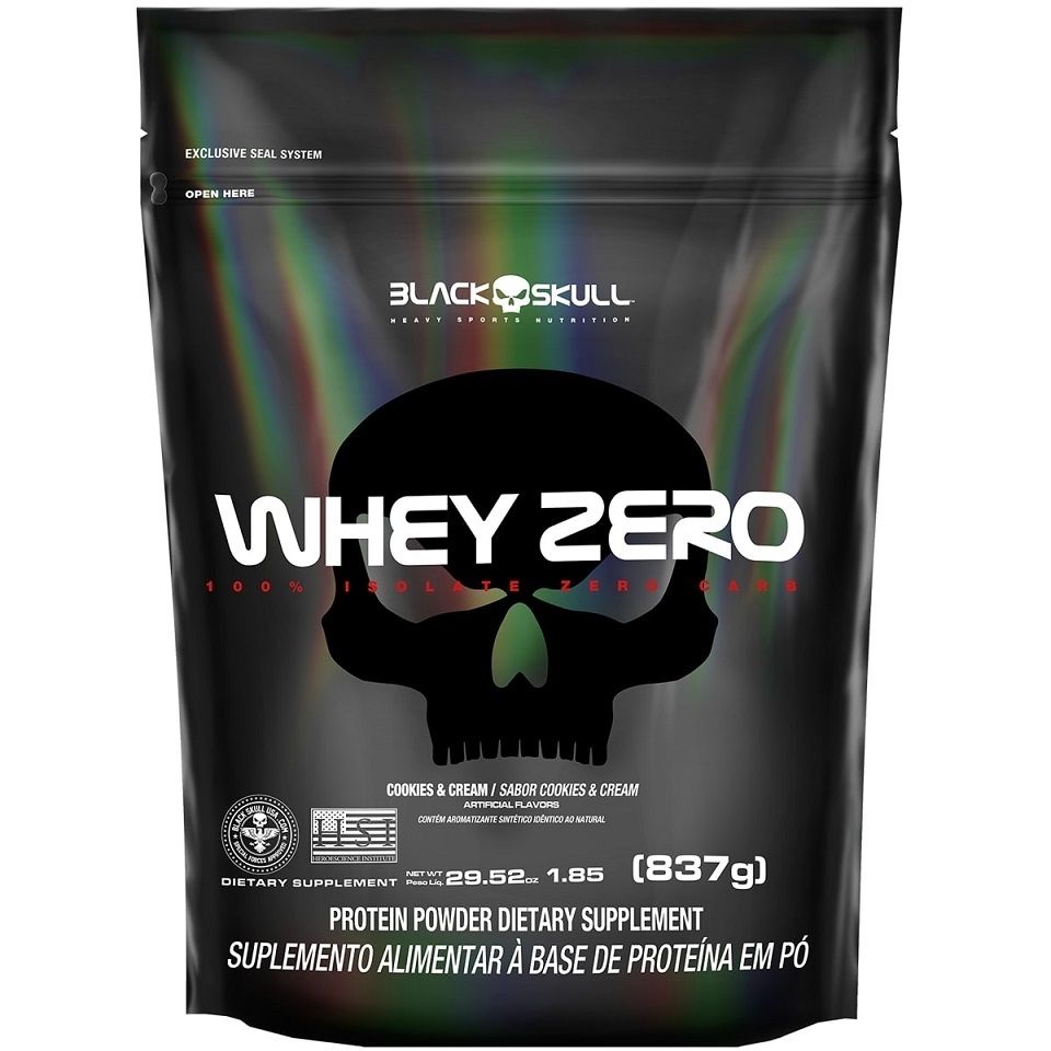 Whey Zero Refil (837g) – Sabor: Cookies e Cream