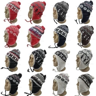 Touca Gorro Inverno De Lã Com Tapa Orelhas Unisex Estilo Peruano Desenhos Sortidos Adultos Tipo Chaves