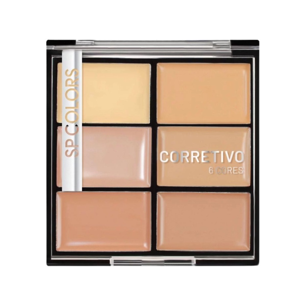 SP COLORS CORRETIVO PALETA 6 CORES SP263 | Shopee Brasil