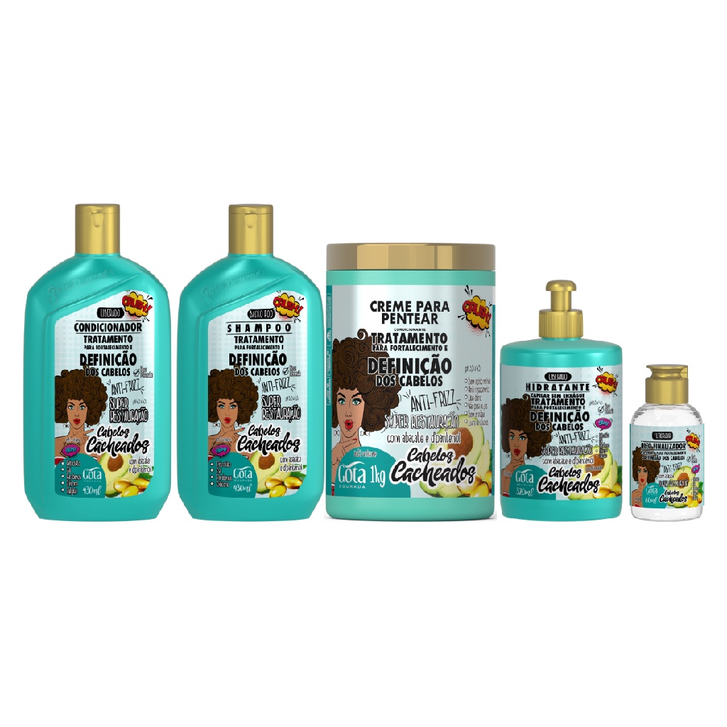 Kit Completo Para Cabelos Cacheados Shampoo Cond. Mascara | Shopee Brasil