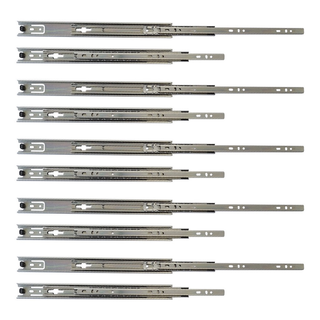 KIT 10 Corrediça Telescópica 45cm Trilho De Gaveta 5 Pares