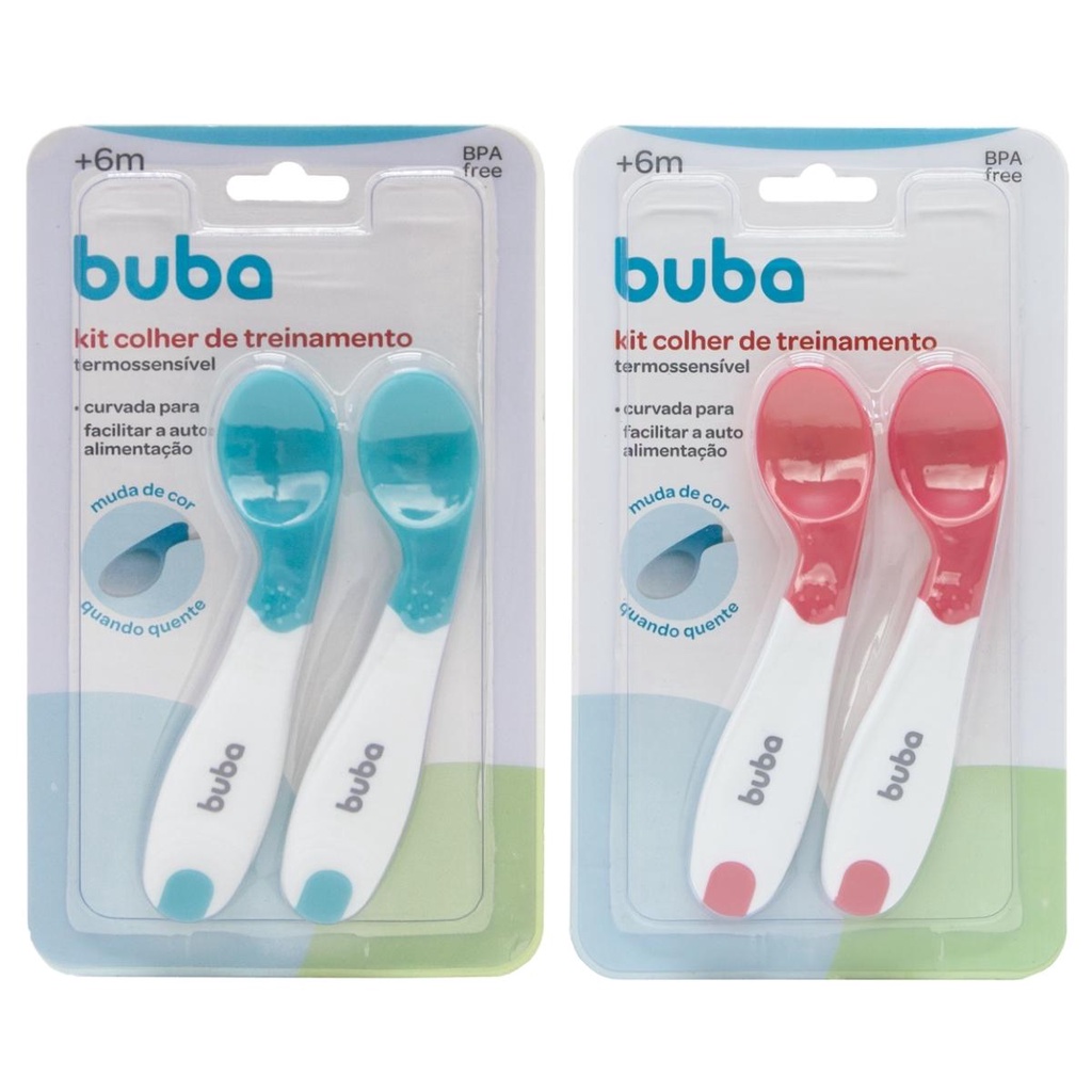 Kit 2 Colheres de Treinamento Termossensível Curvada Buba | Shopee Brasil