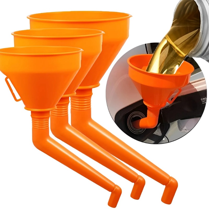 [Destaque] 130 / 145 / 160mm Funil de plástico Anti respingo Funil de plástico cortável Funil de reabastecimento de haste longa Funil de reabastecimento com alça Ferramentas de enchimento de carro Ferramentas de enchimento de motocicleta Funil de óleo de