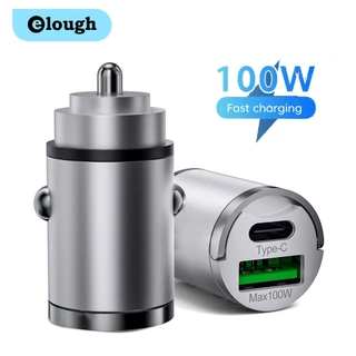 Elough 100W Mini Carregador De Carro USB PD QC 3.0 Adaptador De Super Rápido Com Design De Anel De Puxar