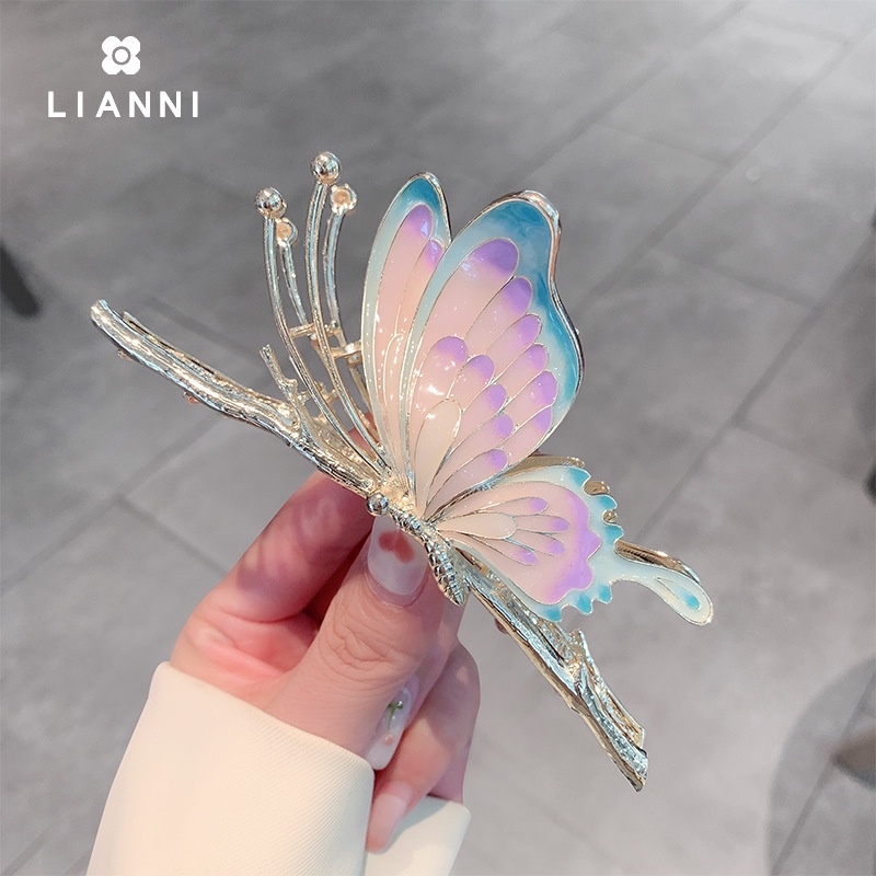 Super Fada Borboleta Agarrar Clip Ramo Estilo Feminino Nicho Design Cabelo Grande De Tubarão De Alto Temperamento