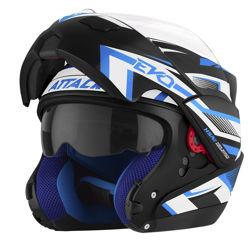 Capacete Moto Fechado Escamoteável Robocop Articulado Promoção Masculino Feminino Attack Evo