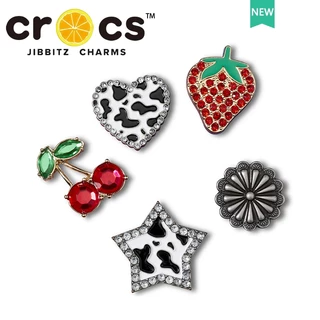 jibbit cross charms Metal Shoe Buckle Hole Accessories Milk Heart Cinco Pontas Star Fashion DIY Acessórios