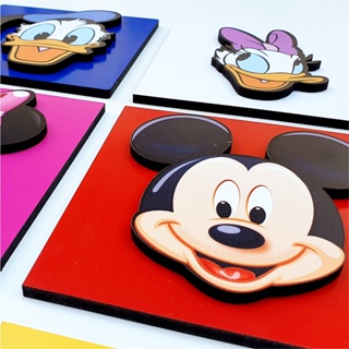 Quadro Turma do Mickey Alto Relevo individual - unidade 16x16cm