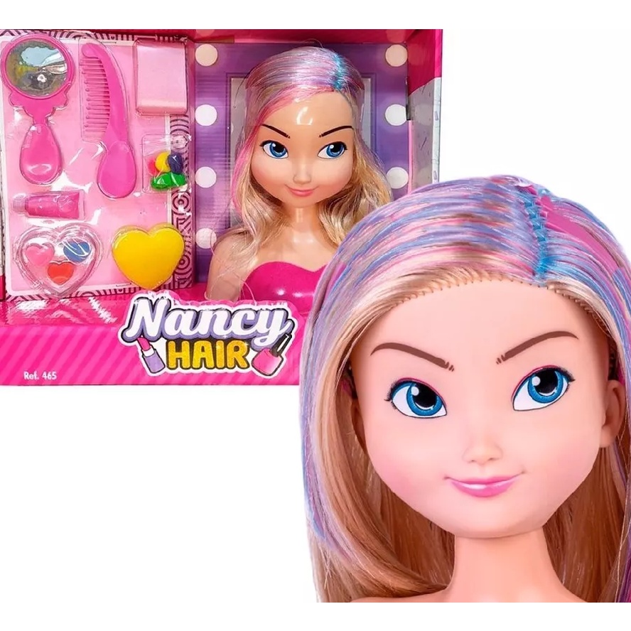 Boneca Nancy Busto de Beleza - para pentear e maquiar, +20