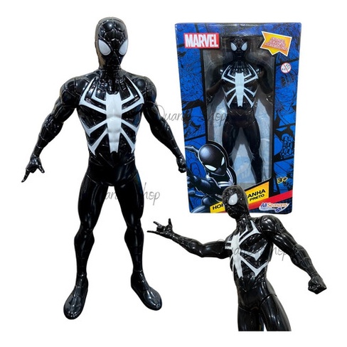 Boneco Homem Aranha Preto 22cm Articulado Brinquedo Marvel Oficial ...