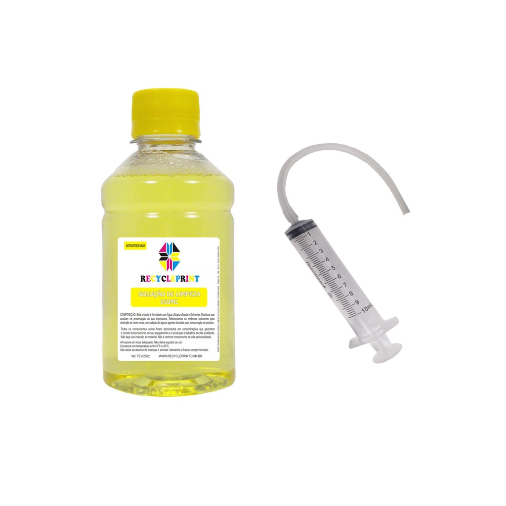 250ml Solução Limpeza Cabeças Impressão Bulk Cartuchos Tinta