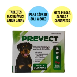 Antipulga Carrapato Sarna Para Cachorro Cães 30,1 a 60 Kg – Todos os Pesos Prevect Pet