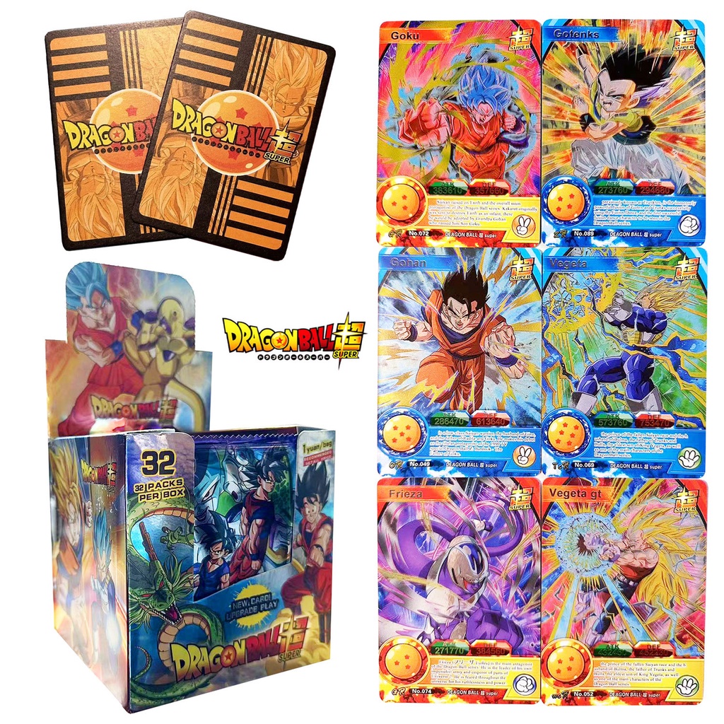 Kit de Cartas Dragon ball Filho Goku Saiyan Brilhante Kids Toy Birthday Gift 224/160/32pcs