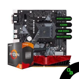 Kit Upgrade AMD Ryzen 5 4600G Placa Mãe A320 Ram 8GB DDR4