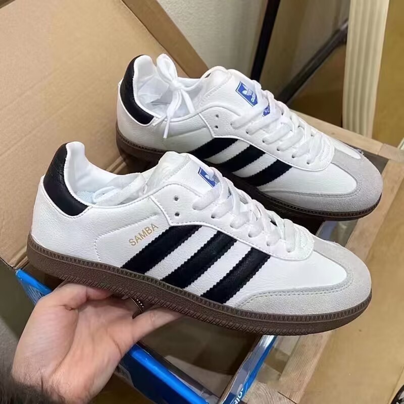 samba De Trevo Preto E Branco Sapatos De Treinamento Alemão Para Homens Mulheres Esportivos De Baixo top .