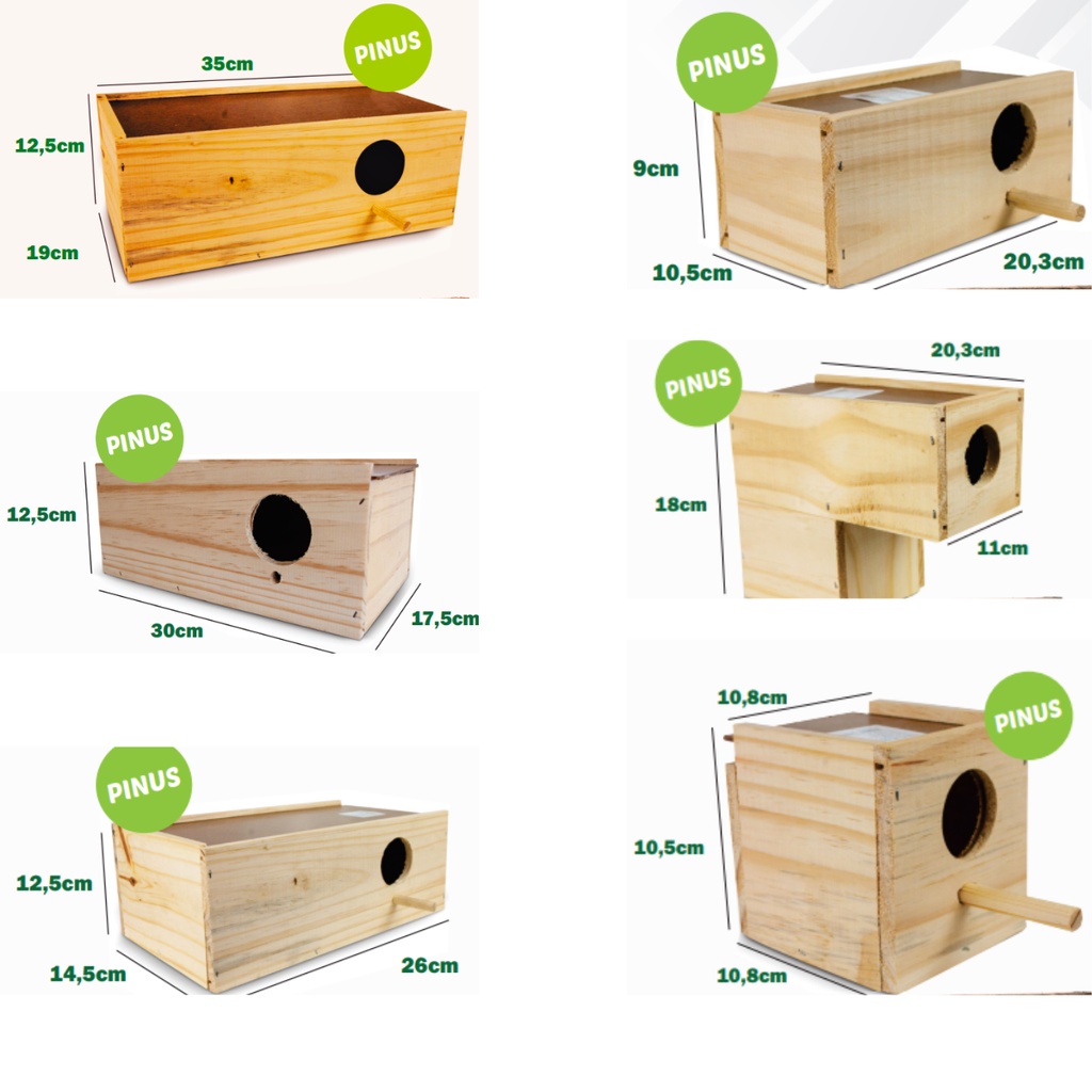 Ninho Casinha P/ Calopsita, Periquito, Agaporne, Canário, Manor e Outros Pássaros