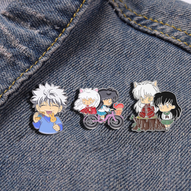 Coleção Anime InuYasha Broche De Esmalte Personagem De Desenho Animado Crachá Acessórios De Roupa De Presente