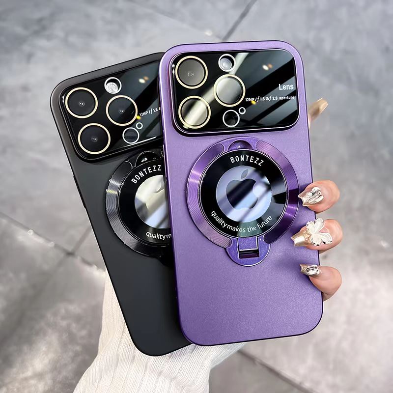 Nova Caixa Multifuncional iphone 15 14 13 12 Pro Max Plus Suporte Telefônico Oculto Tampa Traseira Magnética Com Proteção De Lente