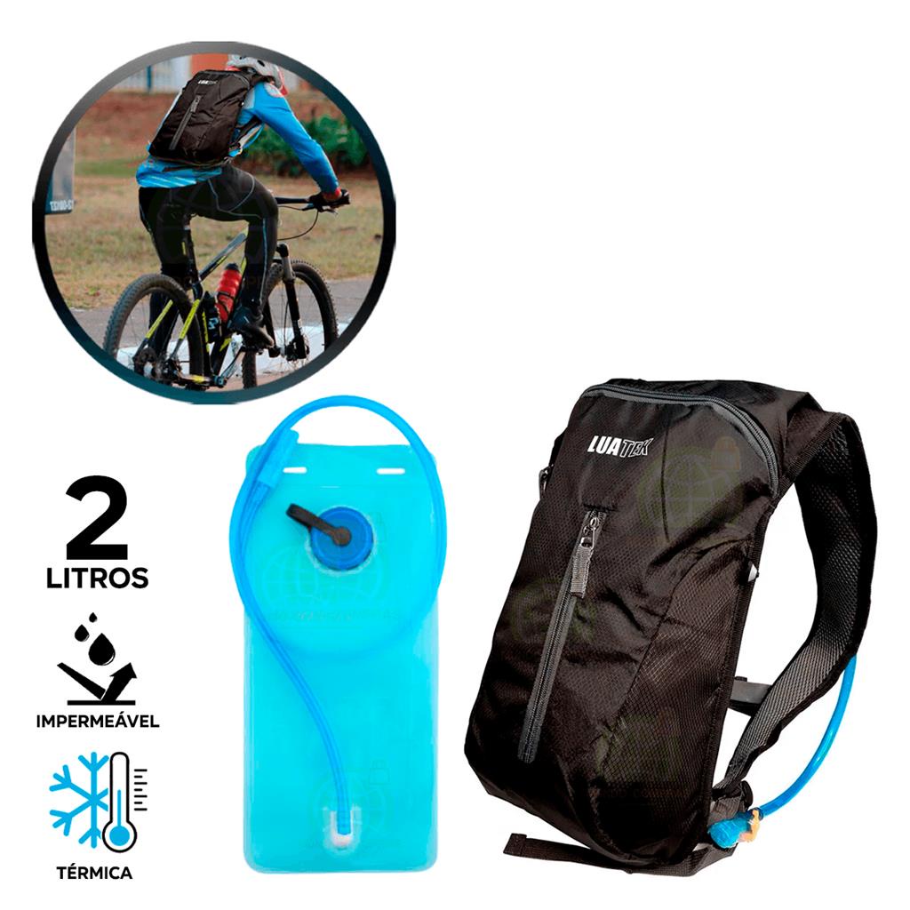 Mochila de Hidratação Térmica + Bolsa de Água 1,5 L Bike Atrio