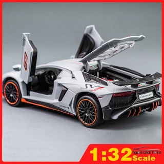 KLT 1 : 32 Lamborghini LP780-4 Supercarro Metal Alloy Toys Car Modelo Veículo Diecast Para Meninos Simulação De Som Efeito Leve Coleção De Hobbies De Presentes