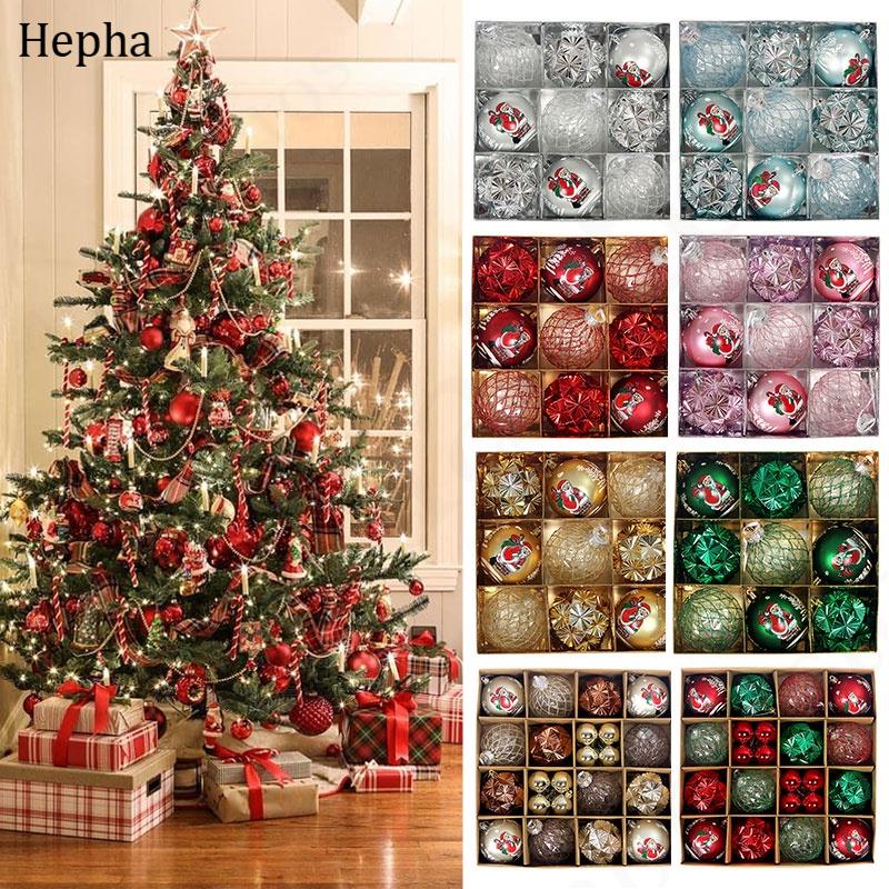 44pcs 6cm Bolas De Natal Grandes Decorações Multicolor Conjunto De Ornamentos Para Festa Doméstica