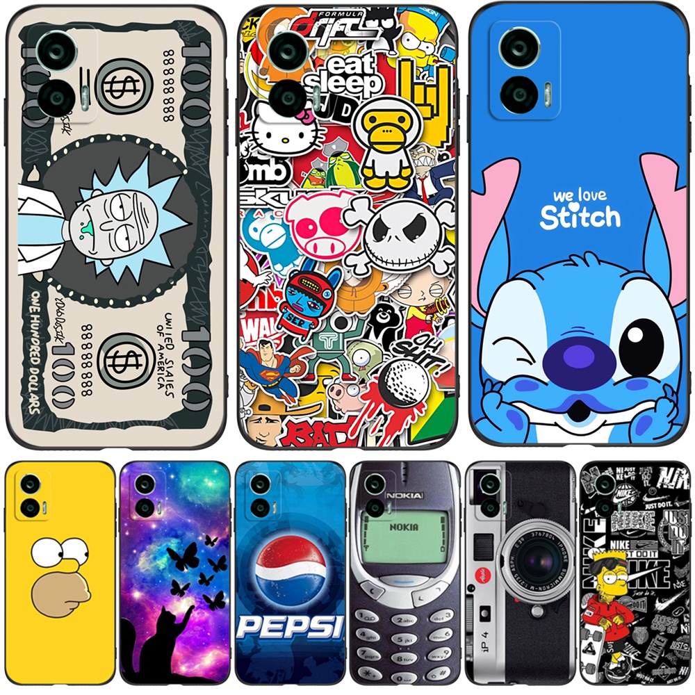 Capa De Telefone Para O Motorola moto Edge 30 5G neo Silicone Macia Edge30 Protetora Tpu Preto Engraçado Desenho Animado anime aa