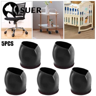 SUEBR 5Pcs Polia Cadeira De Cobertura Universal De Pés Protetores De Piso De Roda Antiderrapante Fixador De Rolos De Computador