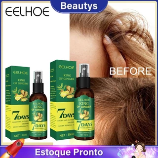 Eelholhoe 30/50ml Ginger Hair Growth Spray Óleos Essenciais Antiqueda De Cabelo Produtos Prevenir O Tratamento De Couro Cabeludo Seco Danificado Para Homens Mulheres