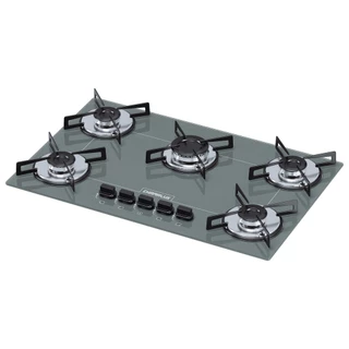Fogão Cooktop Chamalux 5 Bocas Ultra Chama Prata 110v/220v