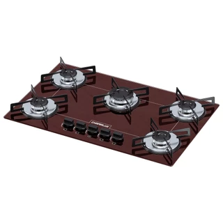 Fogão Cooktop Chamalux 5 Bocas Ultra Chama Marrom 110v/220v
